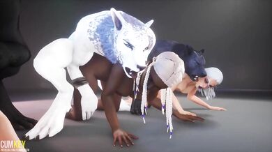 Beautiful Busty Babes Get Fucked by Raging Lycanthropes in the Wilderness