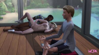 Busty blonde cuckolded by her husband and massage therapist, while practicing yoga