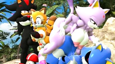 Mommy Metal Sonic goes Hentai with Blaze the Cat!