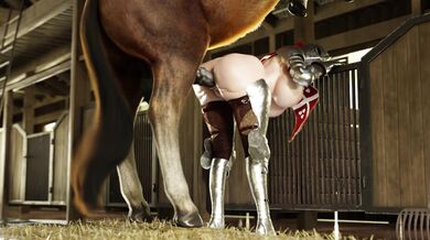 Watch this hot babysitter get taken by a sexy stallion!