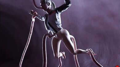 The Red Buckets Sonya Blade gets tentacled by a slimy alien creature with fluids gushing out in this hentai porn video