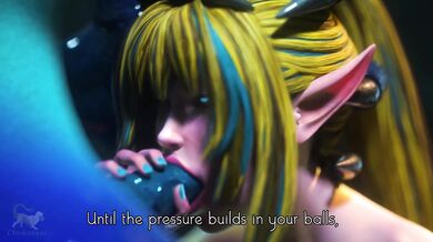 Ecstatically Sucking a Giant Blue Monster Cock - An Elven Delight