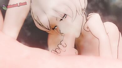 Horny Sun, Nora, and Weiss get soaked with a steamy shower suck train!