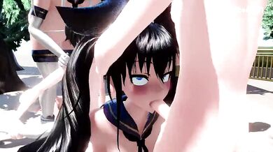 Groped by the Giant Tentacles of Hentai Moyako and Her Boyfriend