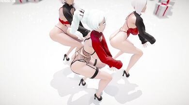 Ruby Rose and her friends team up with Weiss Schnee to dance the night away in this sexy hentai pop video!