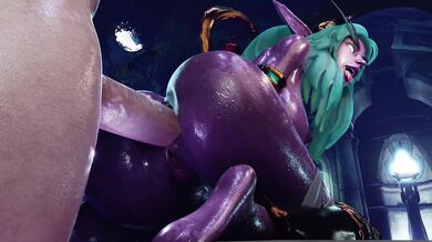 The Warrior Queen Tyrande and her loyal pet Wisperwind indulge in a steamy anal sex scene rendered in breathtaking 3D graphics