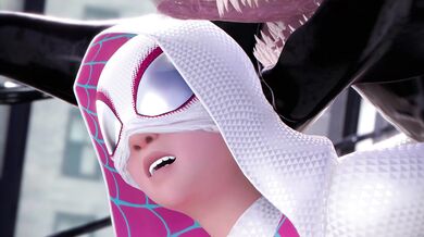 Spider-Woman and Venom-Synthetic engage in a steamy threesome!