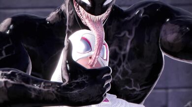 Spider-Woman and Venom-Synthetic engage in a steamy threesome!