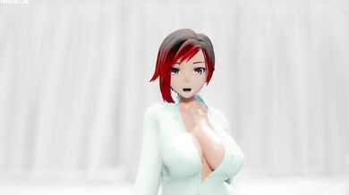 The passionate Ruby Rose from RWBY is having a wild time as she dances to the tune of Cupid