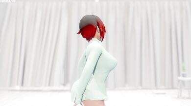 The passionate Ruby Rose from RWBY is having a wild time as she dances to the tune of Cupid