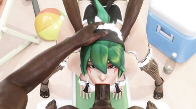 Kirikos Beach Fun with Black Maid and Save Ass