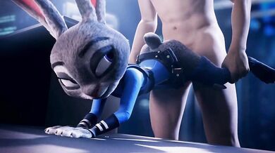 Straight Porn in a Public Place - Officer Judy Hopps Gets Her Ass Pounded in the Parking Garage