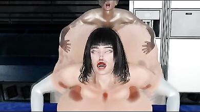 Sexy lady with ample hips is fucked in all holes by huge animal from Bloody Tusk Studios