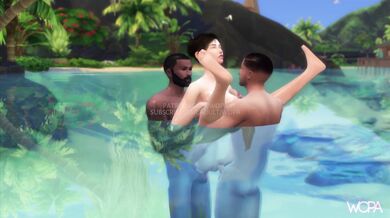 Public Beach Fuckfest: Tattooed Brunette and Two Strangers Get Down and Dirty