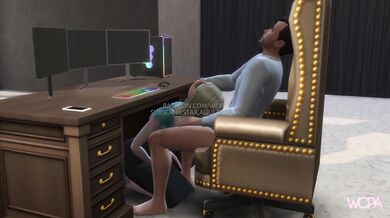 Young busty secretary craves for a promotion, so she decides to give her boss a blow job in his office