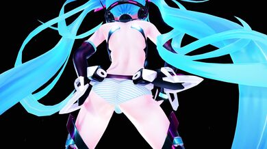 Miku’s sexy ass explodes into a bomb! (With panty shots)