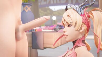 Deepthroat Blowjob with Mercy, the Sexy Pink Seductress in 4K Resolution