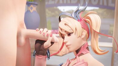 Deepthroat Blowjob with Mercy, the Sexy Pink Seductress in 4K Resolution