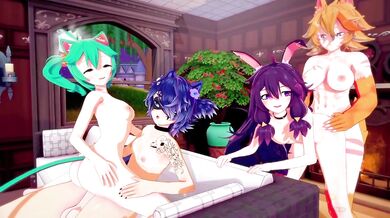 Buffpup, Snuffy, Rosedoodle and Lyn Mametchi get up close and personal with one another in a hot tub