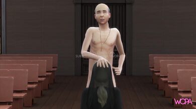 A young and innocent nun spies on her priest while he masturbates, then goes on to suck his cock with great desire