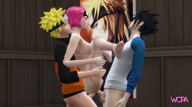 Naruto, Sasuke and Sakura Juicy message A hot threesome with the Naruto gang