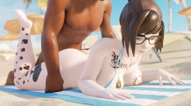 Mei, the Beach Whore, Gets Fucked by a Stranger in Blackface [Blacked Edit] [Cawniel]