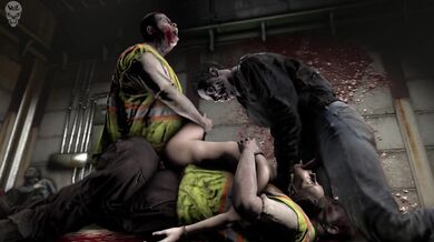 Zombie Apocalypse: Claire Gets Double Penetrated by a Gang of Undead Monsters [HVLsmf]