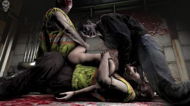 Zombie Apocalypse: Claire Gets Double Penetrated by a Gang of Undead Monsters [HVLsmf]