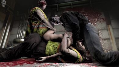 Zombie Apocalypse: Claire Gets Double Penetrated by a Gang of Undead Monsters [HVLsmf]