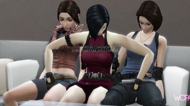 Biohazard - Lesbian Parody: Ada Wong, Jill Valentine and Claire Redfield in a Hentai Rescue Mission Gone Wrong