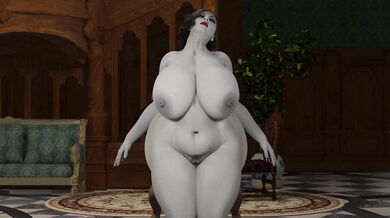 The Sexy CEO Lady Dimitrescu Gets Fucked From Behind In Silence While Wearing A White Dress