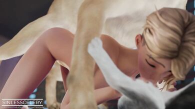 Watch as Gwen gets spit-roasted by a team of animated dongs!