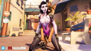 Widowmaker x Dog [[EvilToastedMV]] - The forbidden pleasure of a young woman with her loyal canine companion