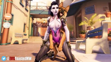 Widowmaker x Dog [[EvilToastedMV]] - The forbidden pleasure of a young woman with her loyal canine companion