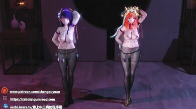 Hentai Shogun Raidens Dance with Nilou ends in Wild Sex