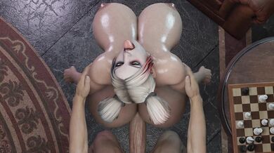 Hardcore Harley gets fucked from behind in a white room, with sound effects