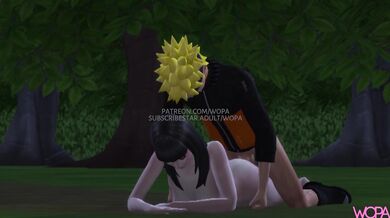 Sasuke gets an eyeful when he wanders into a public sex session between Naruto and Hinata in the heart of a secluded forest