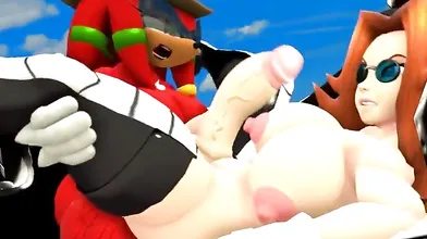 Painfully hard thrusts of the Knuckle Demon in a tight Eggman cunt