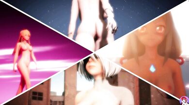 The Ultimate MMD Hentai Walk Compilation - Sexy Women in Split Screen Action