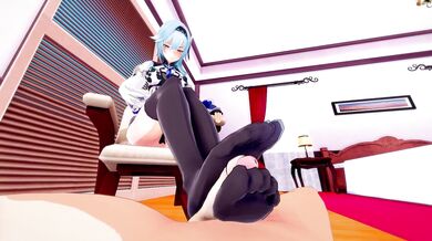 The Hentai Factor! Eulalias Sock-Sucking Adventure with Genshin, Impacted by Bazett!