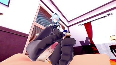 The Hentai Factor! Eulalias Sock-Sucking Adventure with Genshin, Impacted by Bazett!