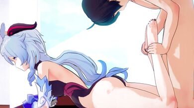 Bazett the Impact Princesss Raging Hentai Passion with Ganyu Genshin!
