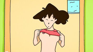 Misa Amanes big boobs flash during a panty-sniffing scene in Death Note!