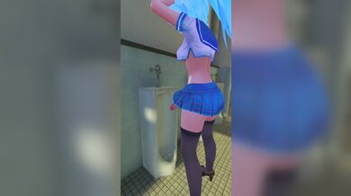 Two-Headed Monster: The Tale of the Horny Futa Wolfgirl and Her Boyfriends Bathroom Adventures
