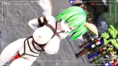 Bright daylight exposes the captive maiden in the schoolgirl uniform!