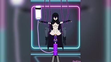 Sexy Raven gets fucked by a Big Horse Dick Toy