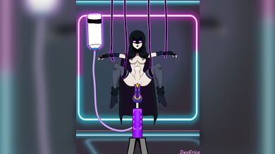 Sexy Raven gets fucked by a Big Horse Dick Toy