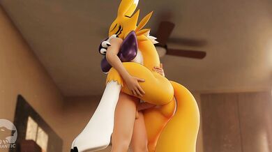 Renamon, the lovely digimon, stands tall and ready for a steamy encounter in this high definition furromantic video