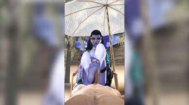 Mrs Widowmaker receives a heavenly foot massage and blueberry pie while her husband is away on business