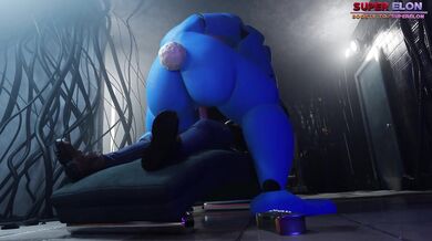 Bonnie takes a ride on a lucky employee in the company bathroom, with a toy thats sure to satisfy her every need